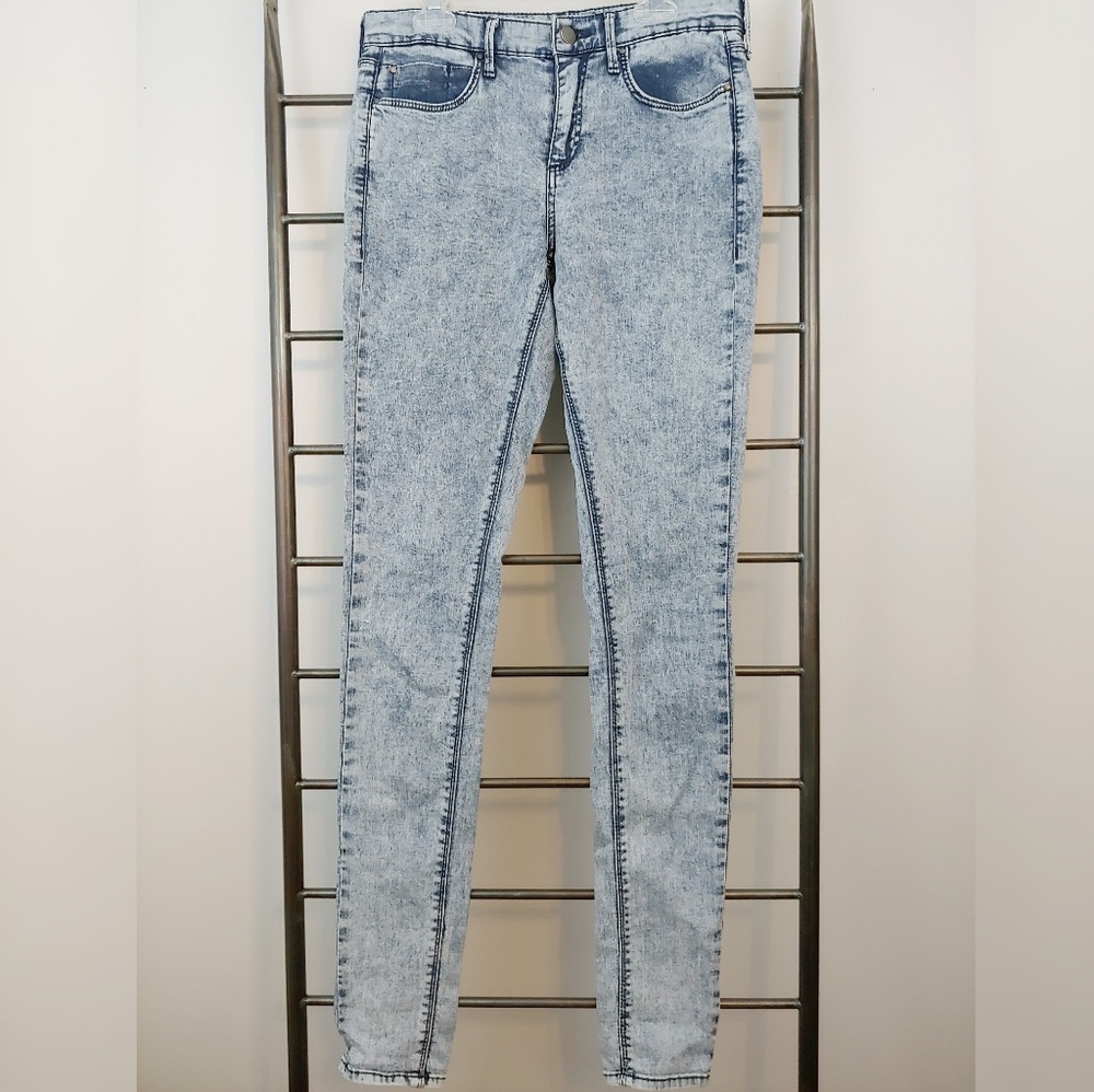 Topshop Moto Leigh Skinny acid wash jeans